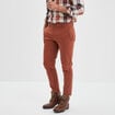 Pantalon chino slim coton marron foncé homme