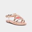 Sandales talon plat jaune or fille