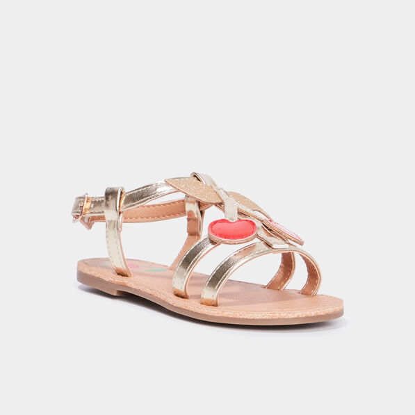 sandales talon plat jaune or fille Sandales talon plat jaune or fille