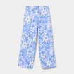Pantalon taille &eacute;lastiqu&eacute;e effet froiss&eacute; bleu fille