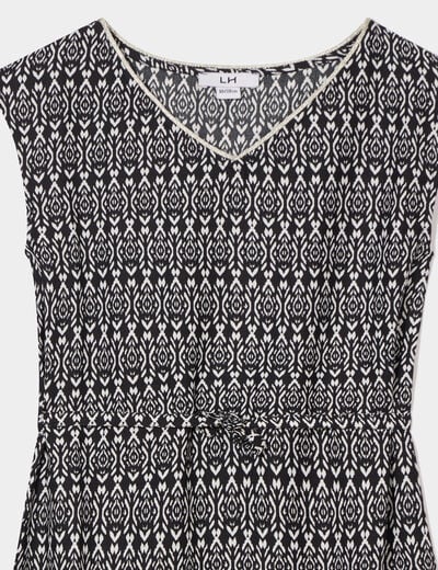 Robe fluide ceinturée noir fille
