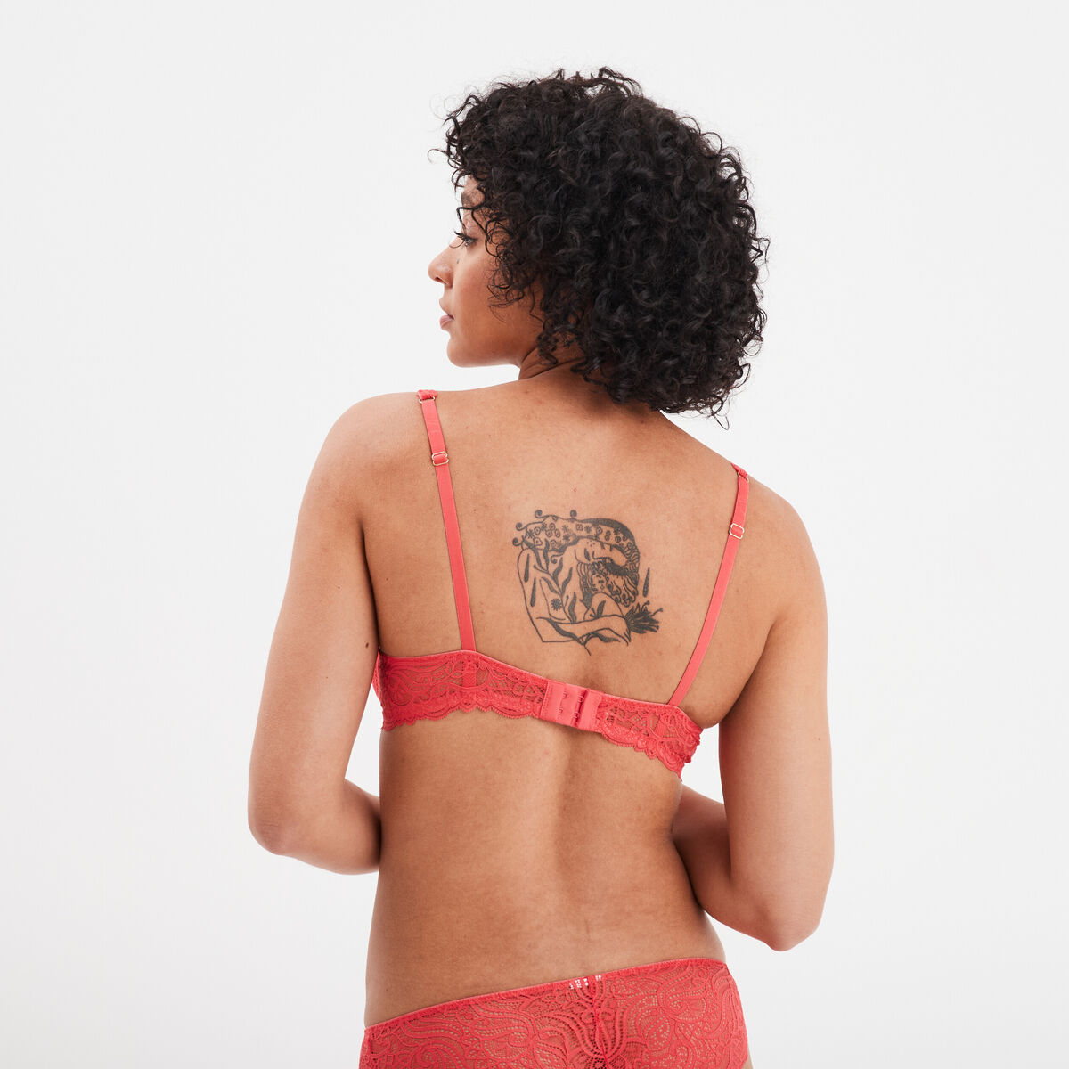 Soutien-gorge foulard paddé dentelle rose framboise femme