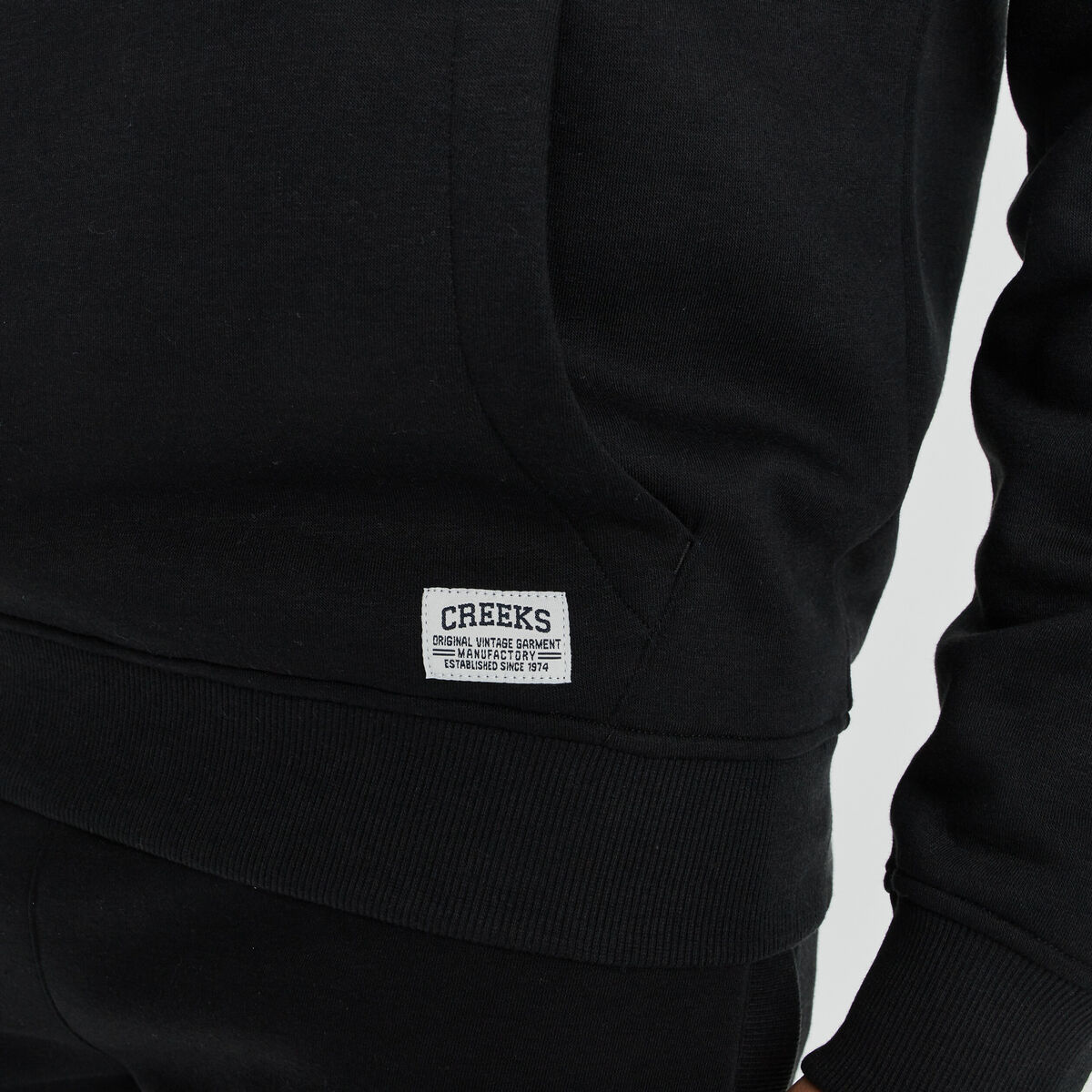 Sweat &agrave; capuche hoodie molleton noir homme