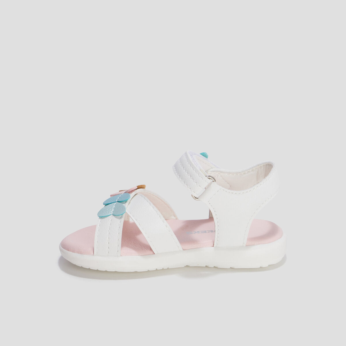 Sandales à scratchs Creeks blanc bébé fille