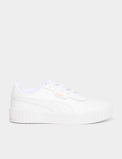 Tennis basses à lacets en cuir Puma blanc femme