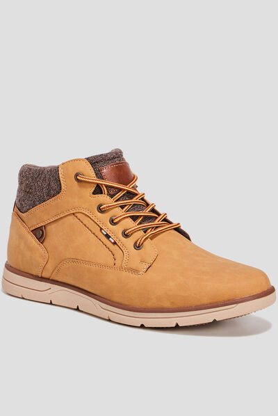 Bottines à lacets jaune homme
