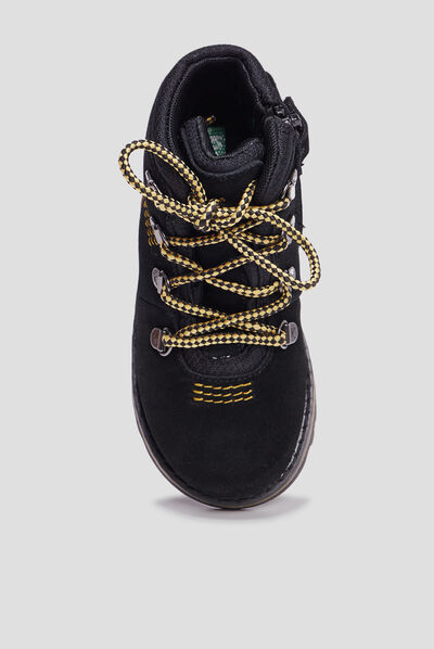 Bottines en cuir Kickers Kicknature noir garçon