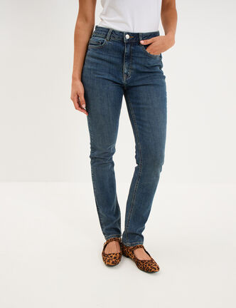 Jeans slim taille haute denim dirty femme