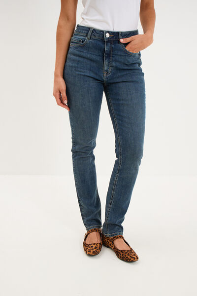 Jeans slim taille haute denim dirty femme