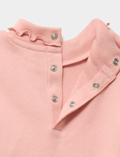 Lot 2 t-shirts sous pulls &agrave; col roul&eacute; rose clair b&eacute;b&eacute; fille