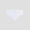 Shorty en coton avec dentelle blanc femme