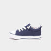 Tennis basses lacets toile bout renforc&eacute; bleu marine gar&ccedil;on