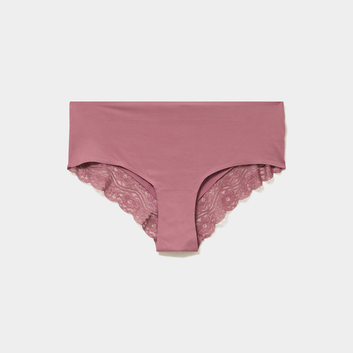Shorty invisible &agrave; dentelle vieux rose femme