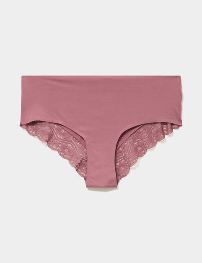 Shorty invisible &agrave; dentelle vieux rose femme