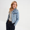 Veste en jean ajust&eacute;e boutonn&eacute;e denim double stone femme