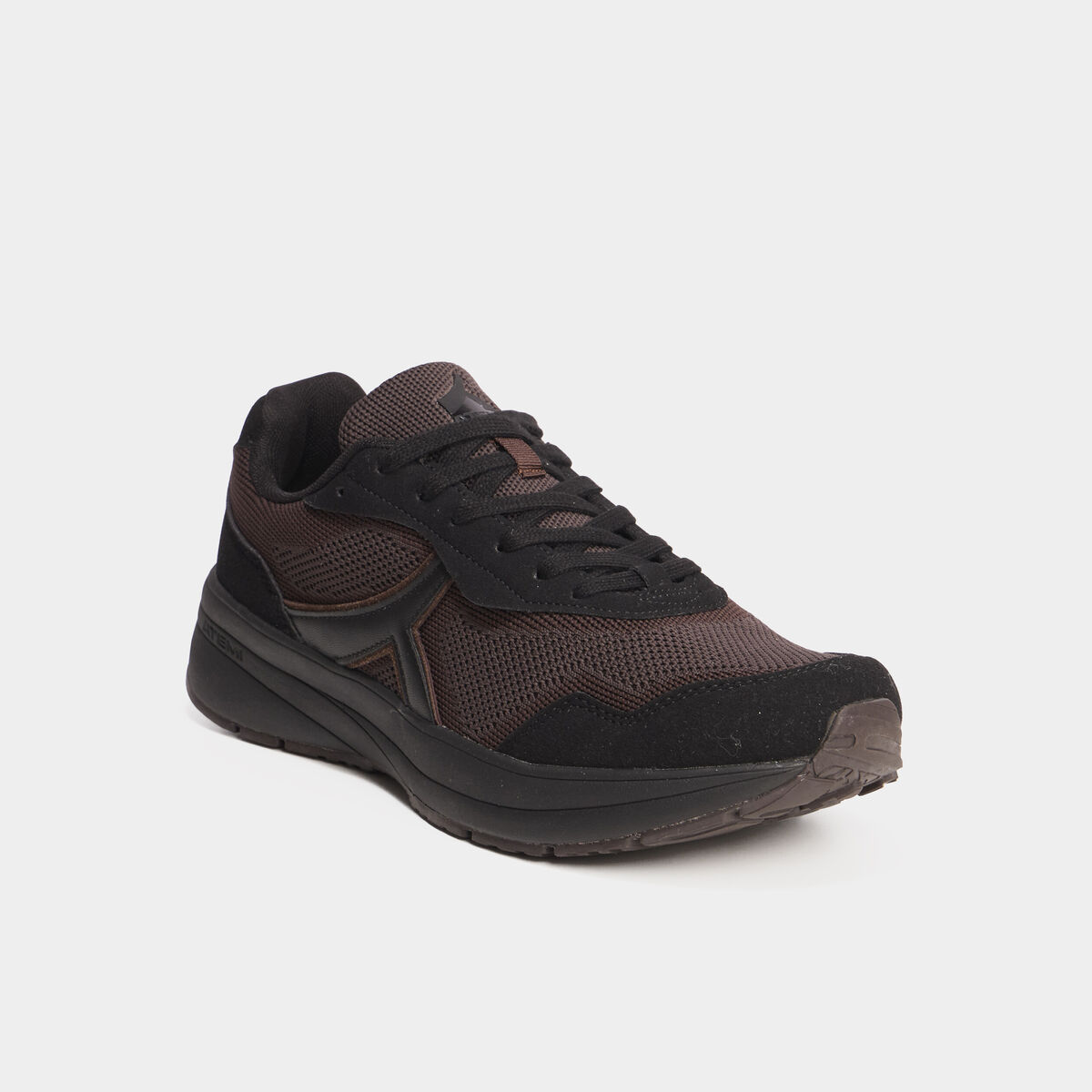 Baskets running de sport &agrave; lacets marron homme