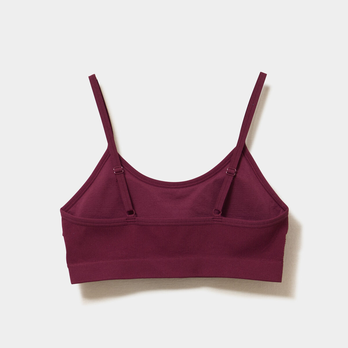 Lot 2 brassi&egrave;res padd&eacute;es sans couture prune femme
