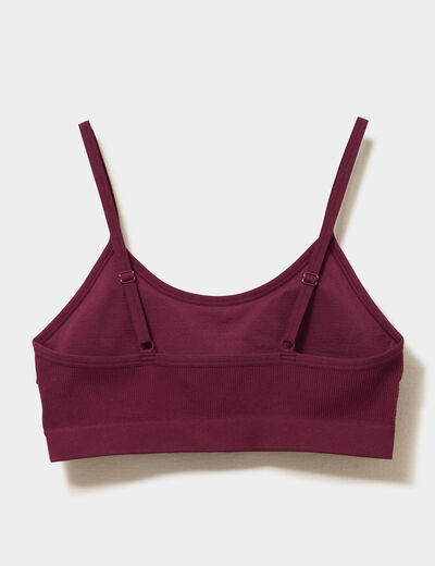 Lot 2 brassi&egrave;res padd&eacute;es sans couture prune femme