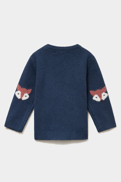 Pull &eacute;paule boutonn&eacute;e bleu b&eacute;b&eacute; gar&ccedil;on