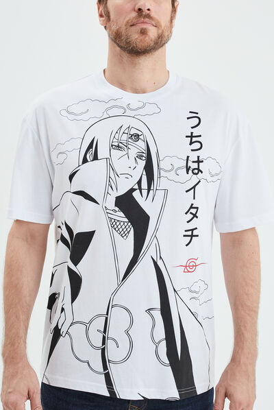 T-shirt manches courtes Itachi Naruto blanc homme