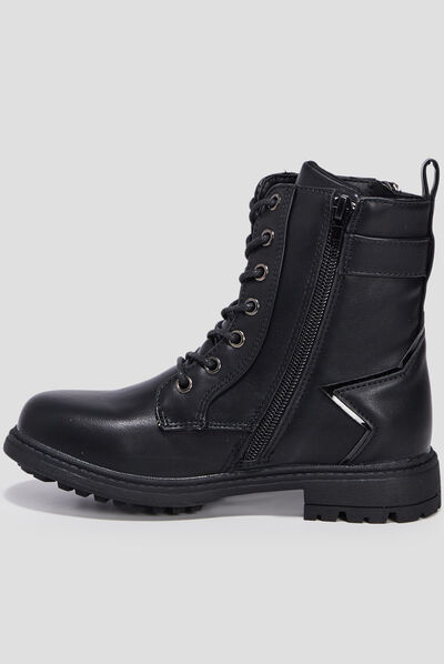 Bottines à lacets noir fille
