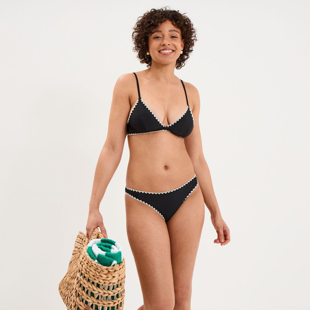 Bas de maillot de bain noir femme