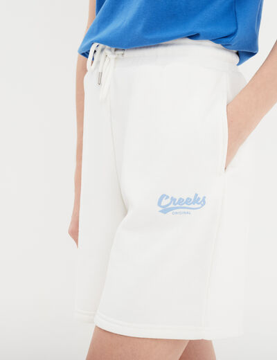 Short de jogging à coulisse Creeks blanc femme