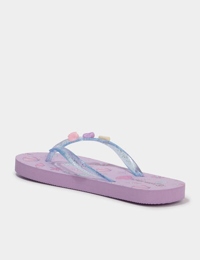Tongs d&eacute;tails fantaisie rose fille