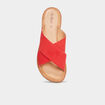 Mules brides croisées en cuir Kickers rouge femme