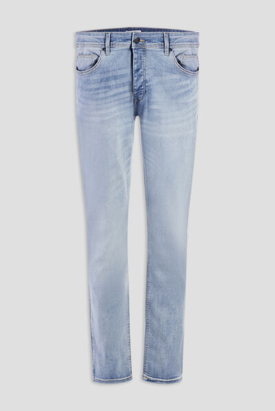 Jeans straight effet délavé denim bleach homme