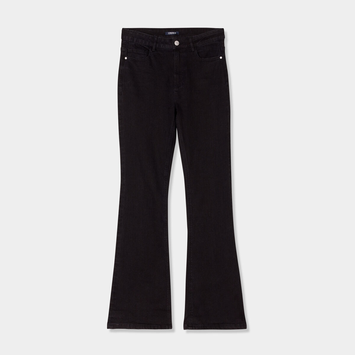 Jeans flare 5 poches Creeks denim noir femme