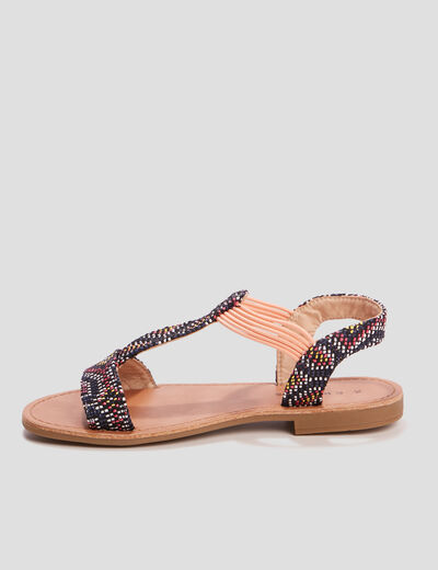 Sandales plates Creeks noir fille