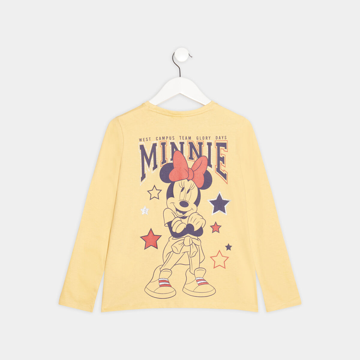 T-shirt manches longues Minnie jaune fille