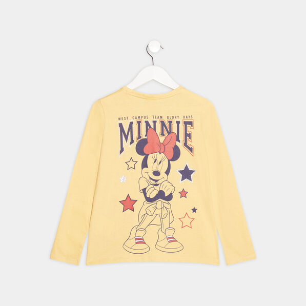 T-shirt manches longues Minnie jaune fille