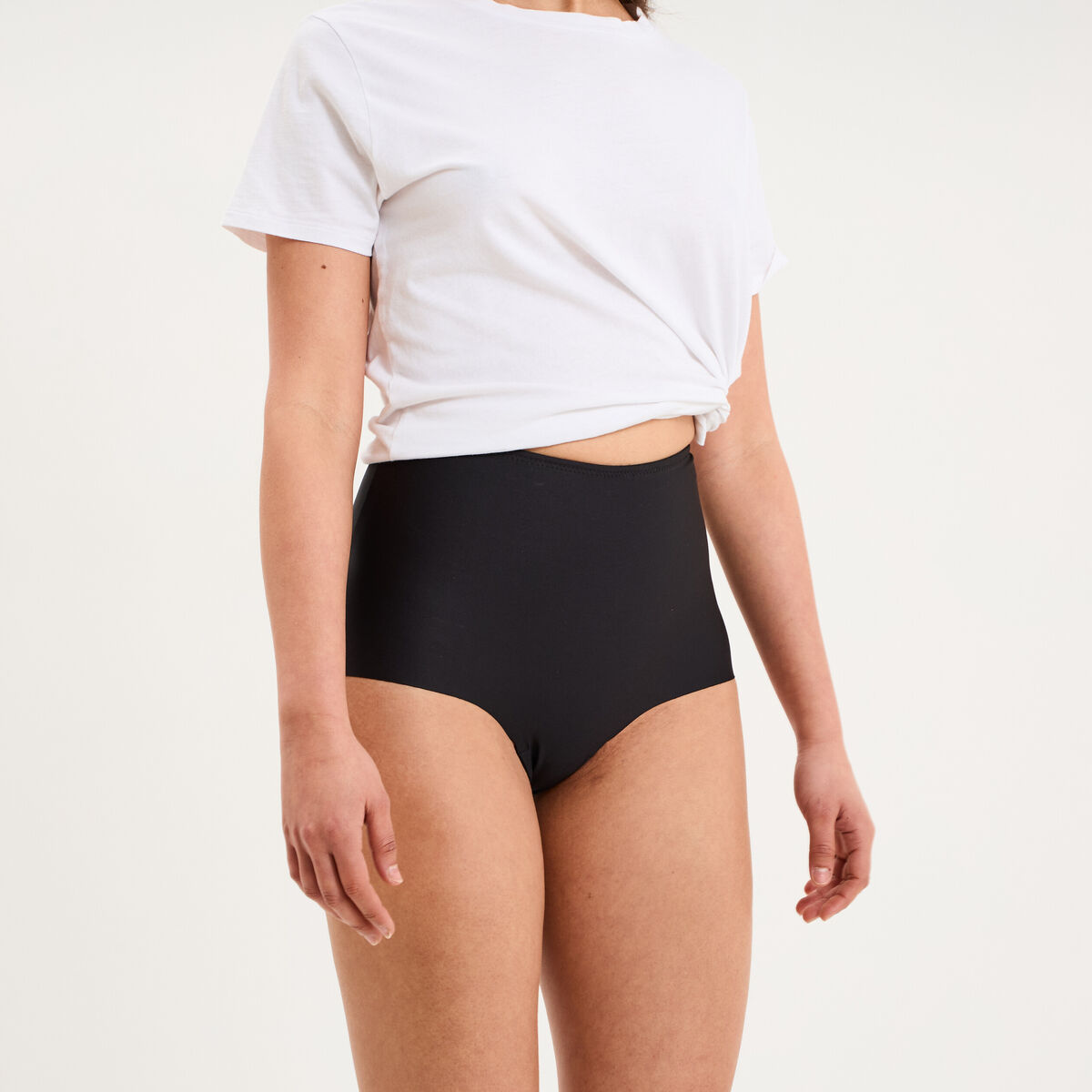 Culotte mi haute gainante sans couture noir femme