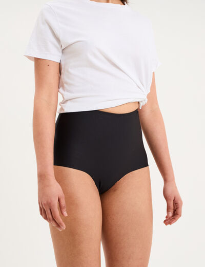 Culotte mi haute gainante sans couture noir femme