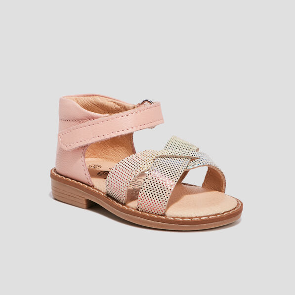 sandales en cuir rose bebef Sandales en cuir rose bébé fille