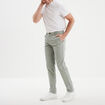 Pantalon chino droit stretch vert olive homme