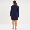 Chemise de nuit courte manches longues bleu marine femme grande taille