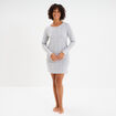 Chemise de nuit manches longues gris clair femme