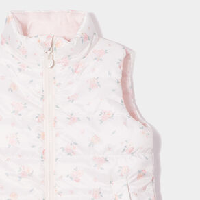 doudoune reversible sans manches zippee ecru bebef Doudoune réversible sans manches zippée ecru bébé fille