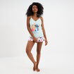 Ensemble pyjama short débardeur Stitch bleu turquoise femme