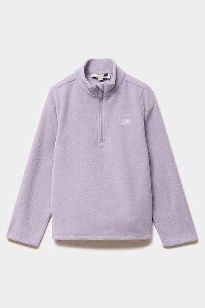 Sweat polaire col camionneur mauve fille