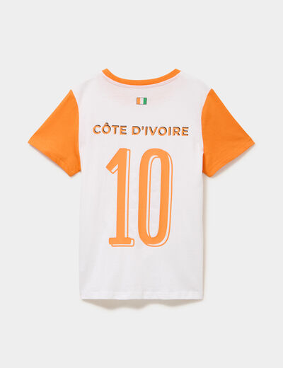 T-shirt maillot football C&ocirc;te d'Ivoire blanc mixte
