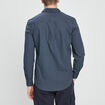 Chemise droite imprimée manches longues bleu homme