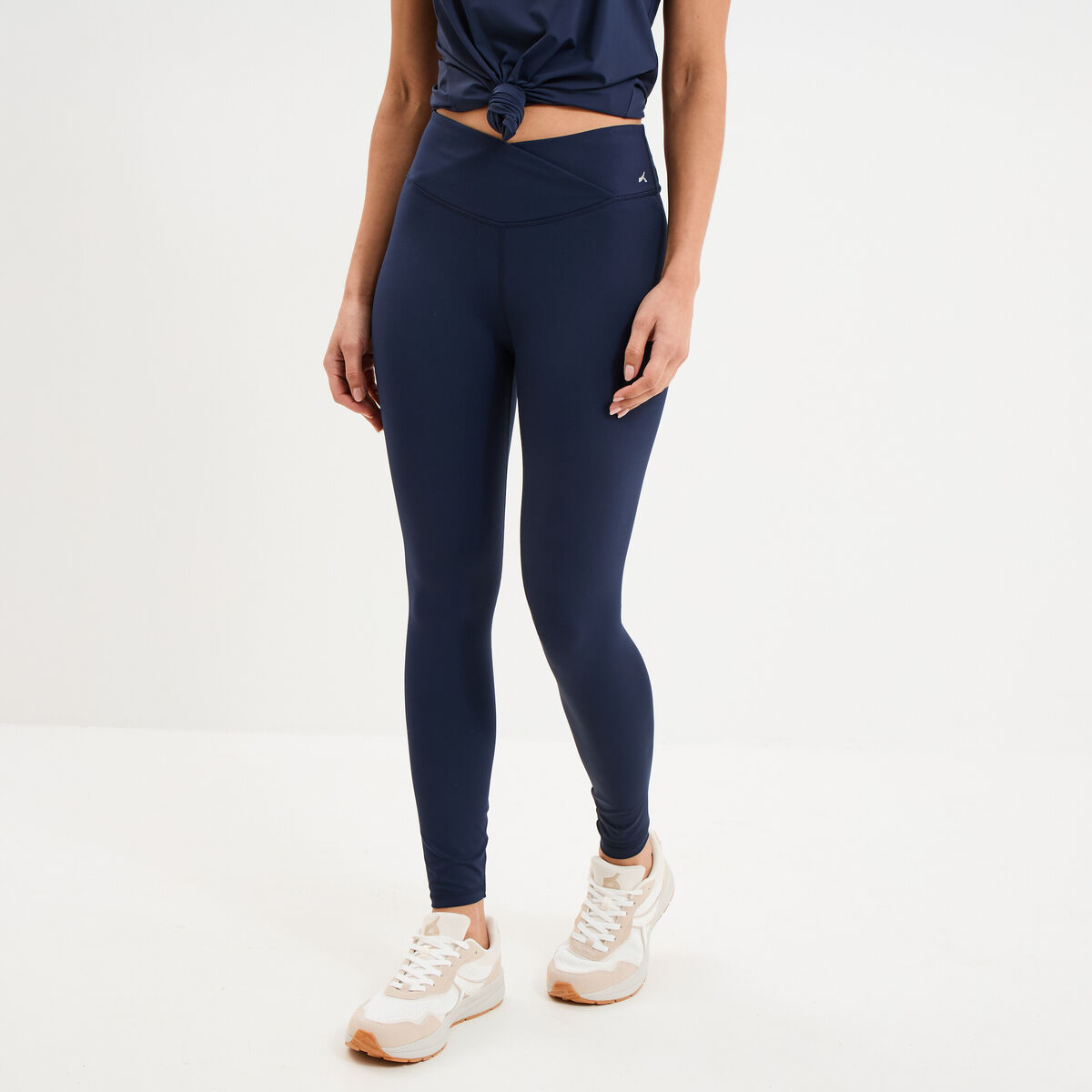 Legging de sport taille haute bleu marine femme