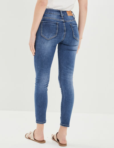 Jean stretch slim 7/8 ème denim stone femme