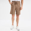 Bermuda droit effet reliéfé taupe homme