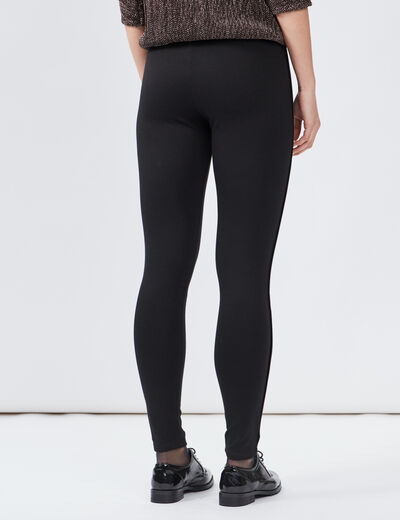 Pantalon legging skinny poche zippée noir femme