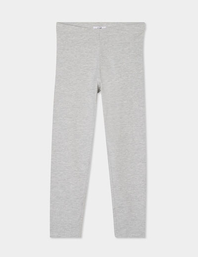 Legging 7/8 &egrave;me taille &eacute;lastiqu&eacute;e gris clair femme